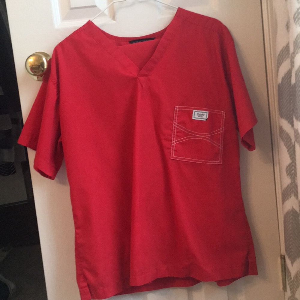 Blue sky red scub set